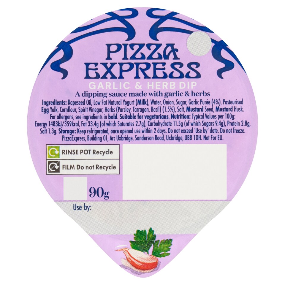 Pizza Express Garlic & Herb Dip 90g