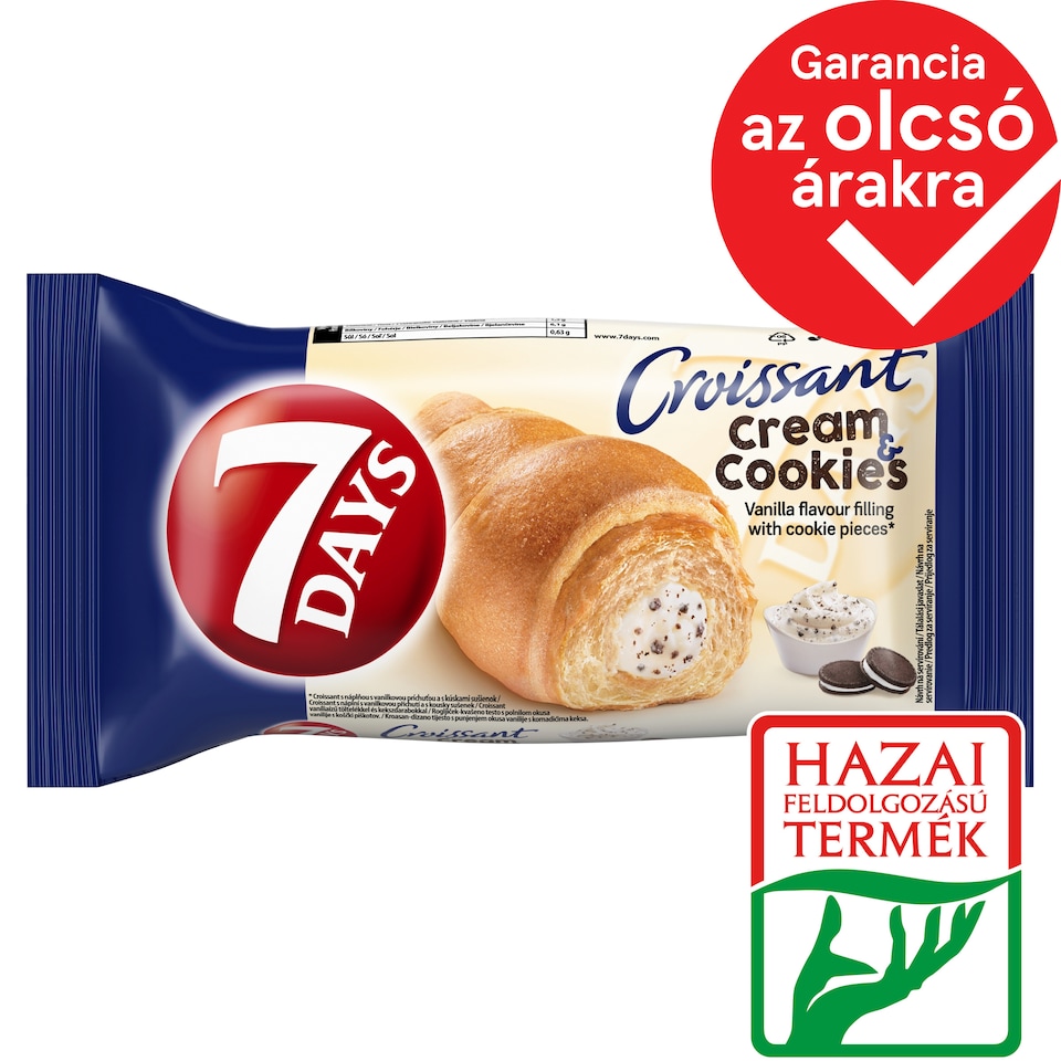 7DAYS Cream & Cookies Croissant with Vanilla Flavour Filling with Cookie Pieces 60 g