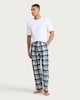 image 1 of F&F Fleece Check Print Drawstring Pyjama Bottoms in Multi