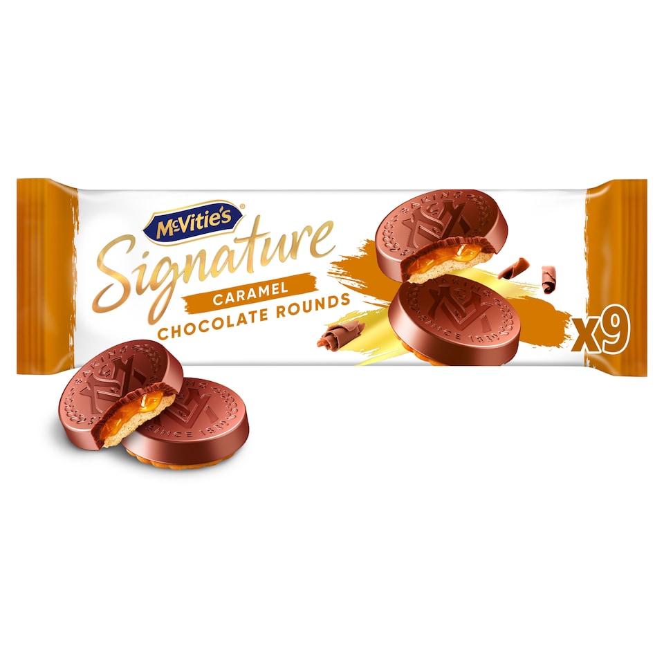 image 1 of McVitie's Signature Caramel Milk Chocolate Rounds Biscuits 109g