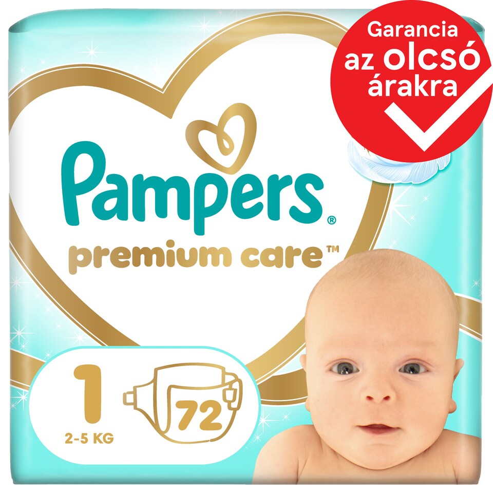 Pampers Premium Care, Méret: 1, 72 Pelenka, 2kg-5kg 1. kép