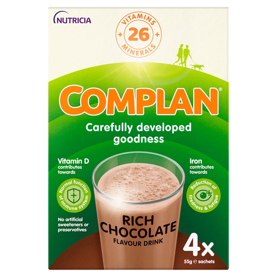 image 1 of Complan Nutritional Drink Mix - Rich Chocolate Sachet 4 x 55g