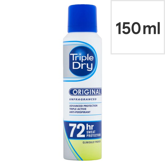 Triple Dry Anti Perspirant Spray 150Ml Tesco Groceries