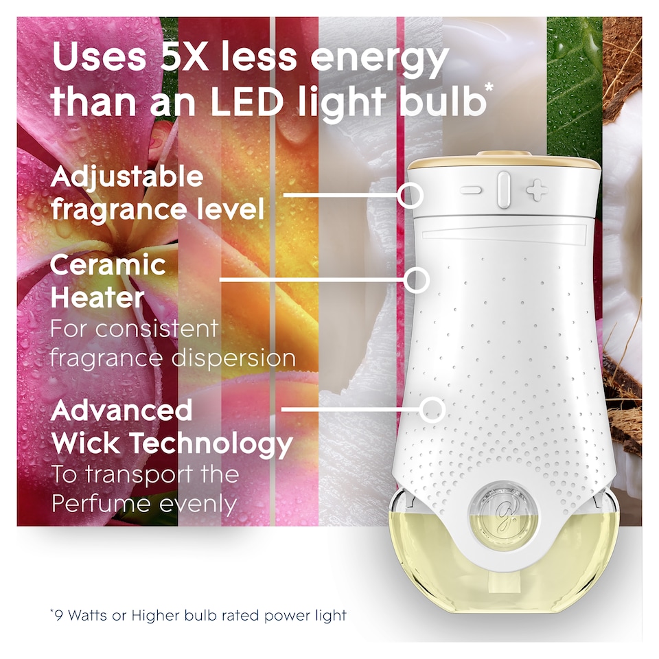 image 1 of Glade Electric Scented Oil Holder Exotic Tropical Blossoms 20ml
