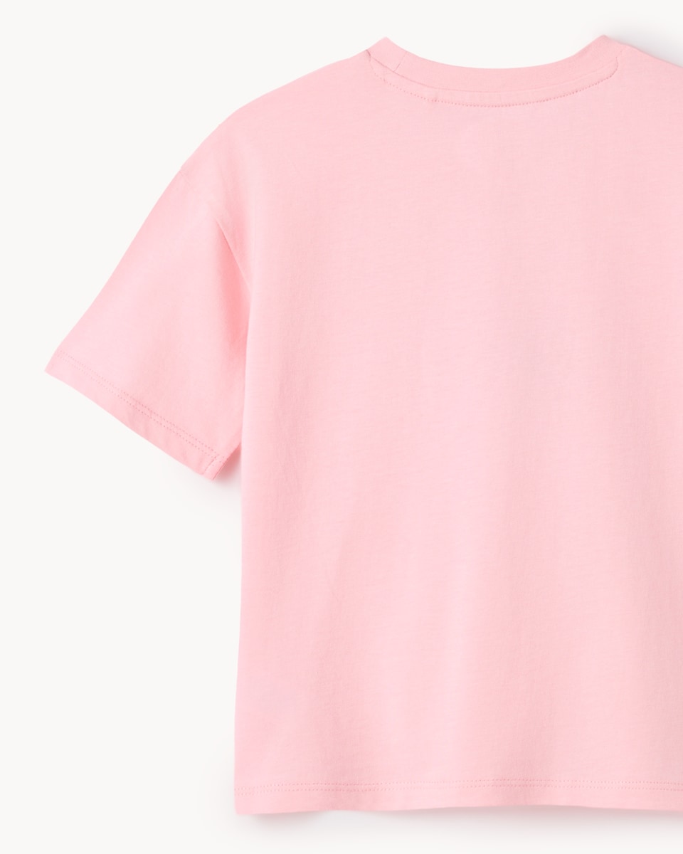 image 1 of F&F Girls Pure Cotton Strawberry Print T-Shirt in Pink