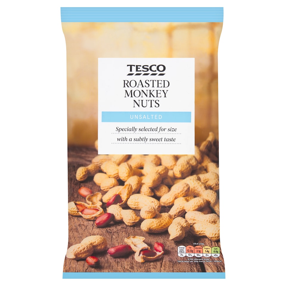 Tesco Unsalted Roasted Monkey Nuts 300G