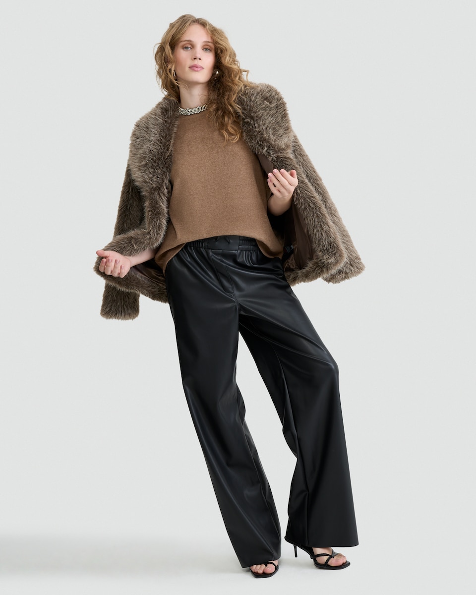 image 1 of F&F Embellished Neck Top in Tan