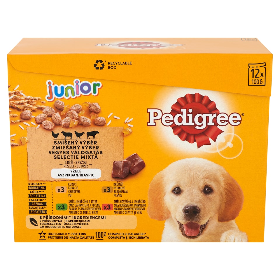 Pedigree Junior Vegyes Válogatás teljes értékű nedves eledel kölyökkutyáknak 12 x 100 g (1,2 kg)  1. kép
