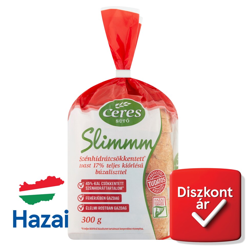 image 1 of Ceres Slimmm Low-Carb Toast Bread with Whole Grain Wheat Flour 300 g