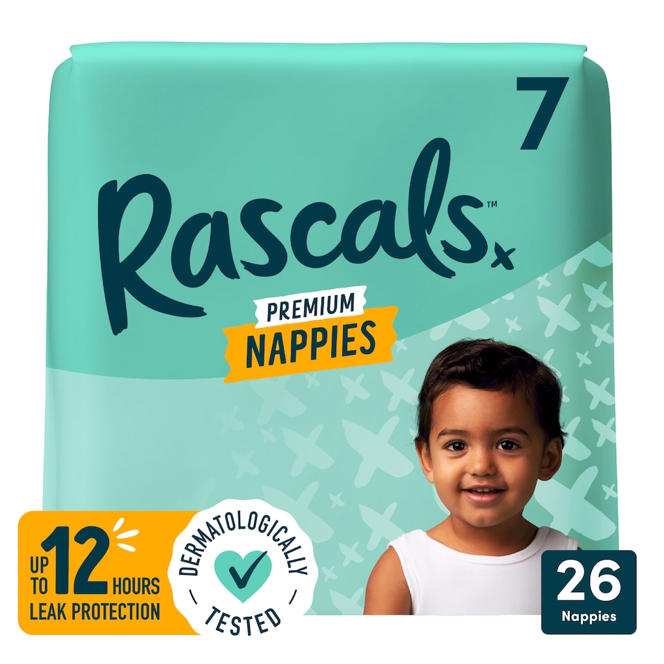 image 1 of Rascals Premium Nappies Size 7 26 Pack