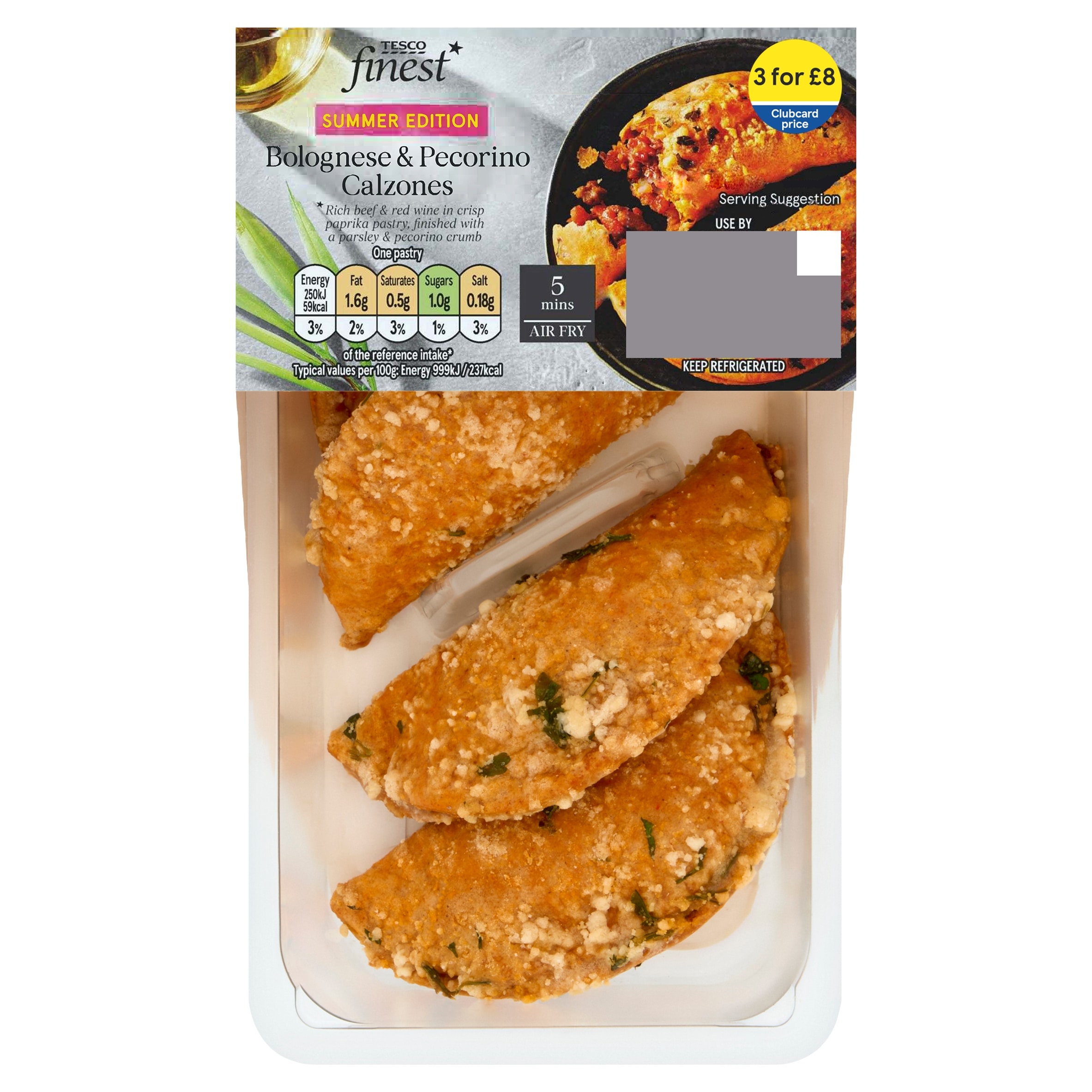 Tesco Finest Bolognese & Pecorino Calzones 98g