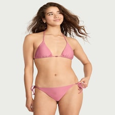 OH ME OH MY Textured Tie Side Bikini Bottoms in Pink