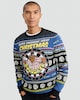 image 1 of Bullseye Knitted Christmas Jumper in Blue