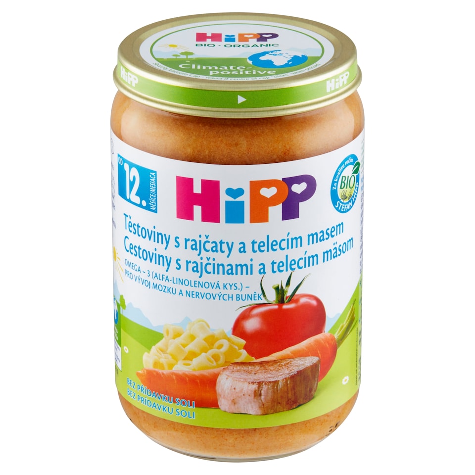 HiPP Těstoviny s rajčaty a telecím masem 220g