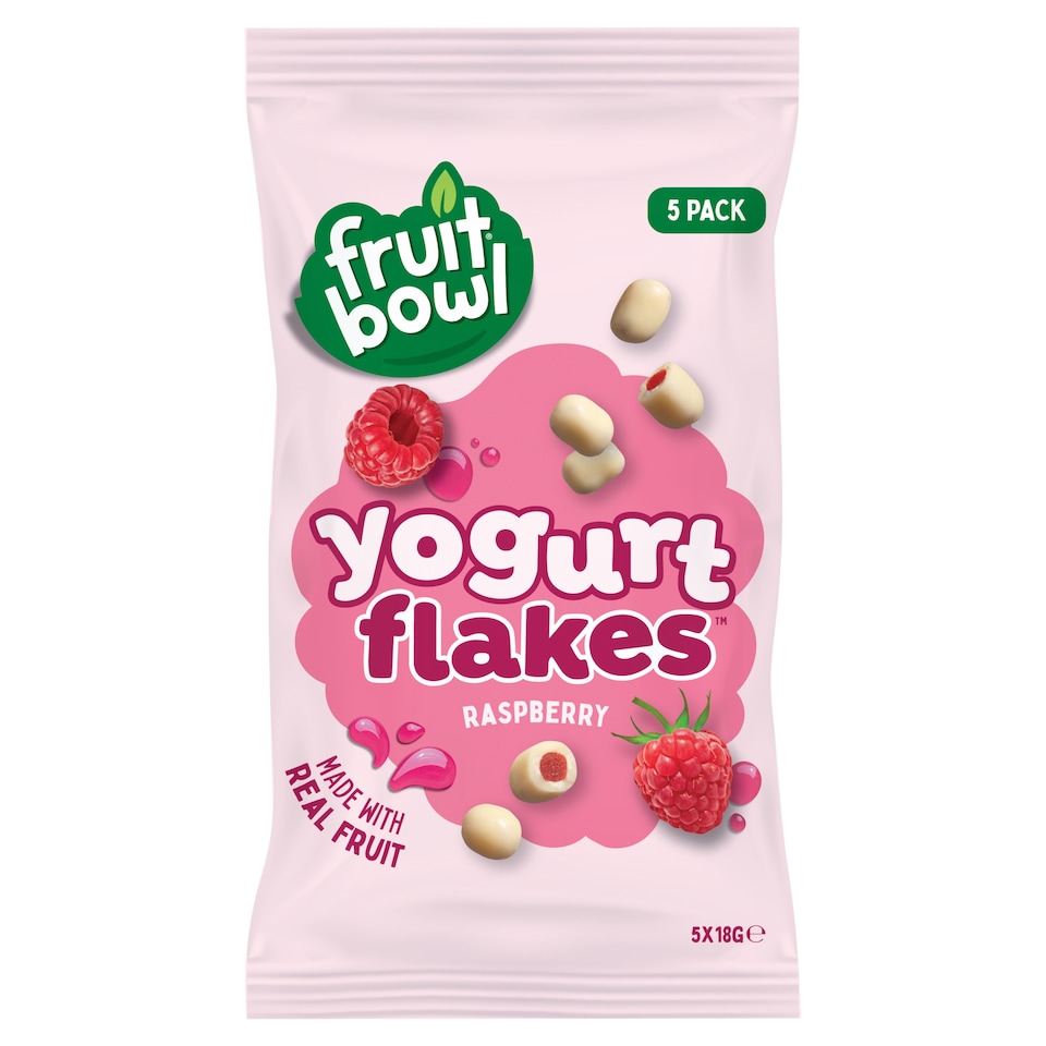 Fruit Bowl Raspberry Yogurt Flakes 5 x 18g
