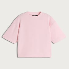 F&F Textured Oversized Fit T-Shirt in Pink