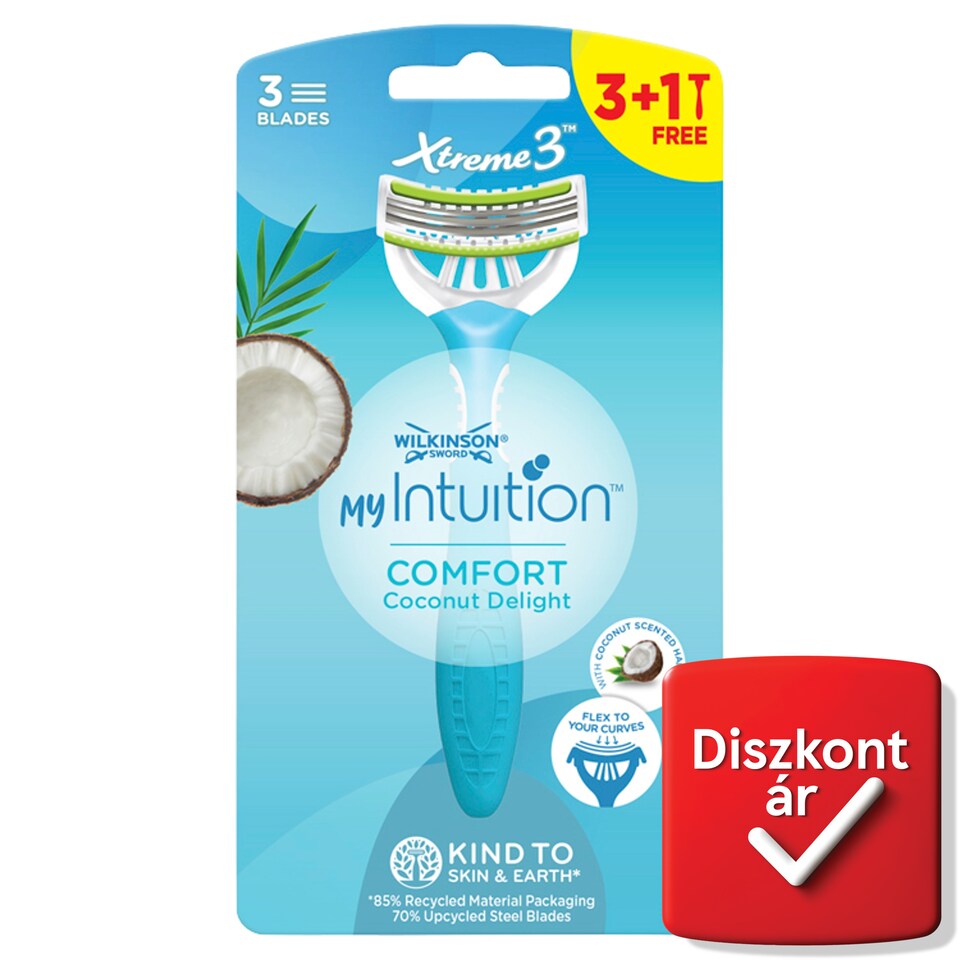 Wilkinson Sword Xtreme3 myIntuition Comfort Coconut Delight Disposable Razor 4 pcs