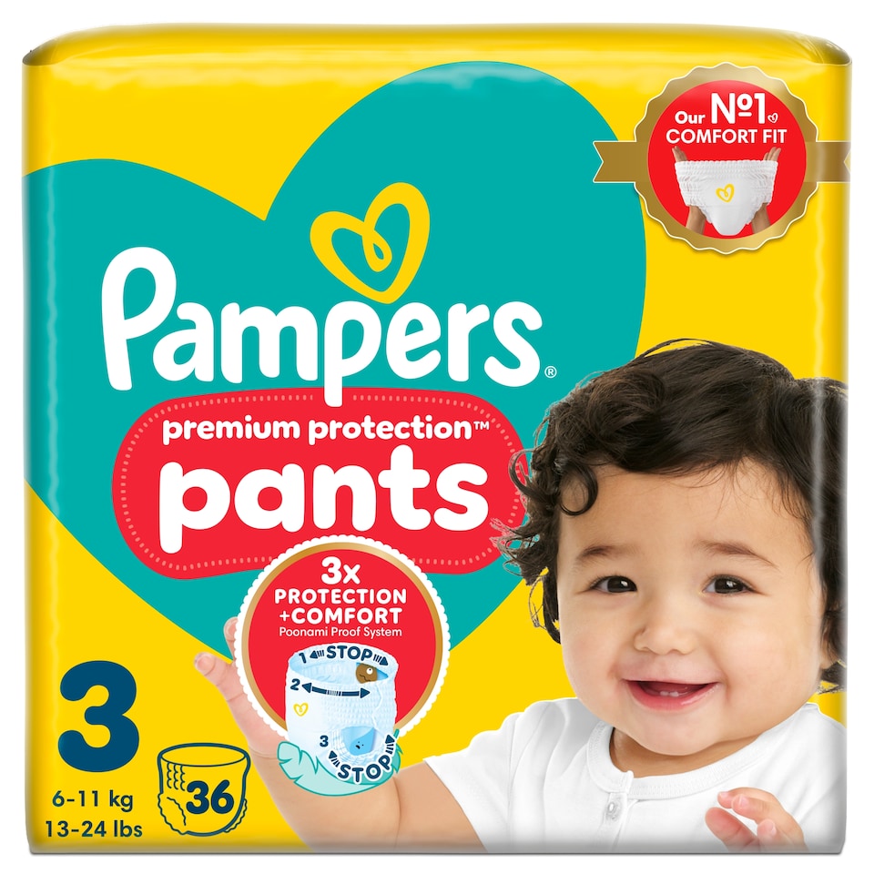image 1 of Pampers New Baby Nappy Pants Size 3 Essential Pack 36 Nappies