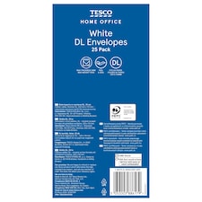Tesco White DL Envelopes 25Pk