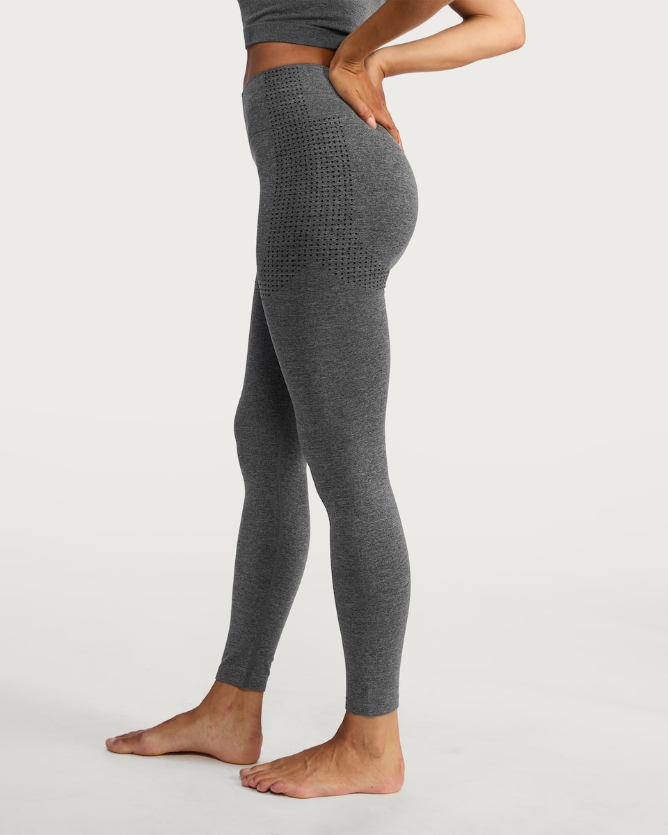 image 1 of F&F Active Seamfree High Waisted Sports Leggings in Grey Marl