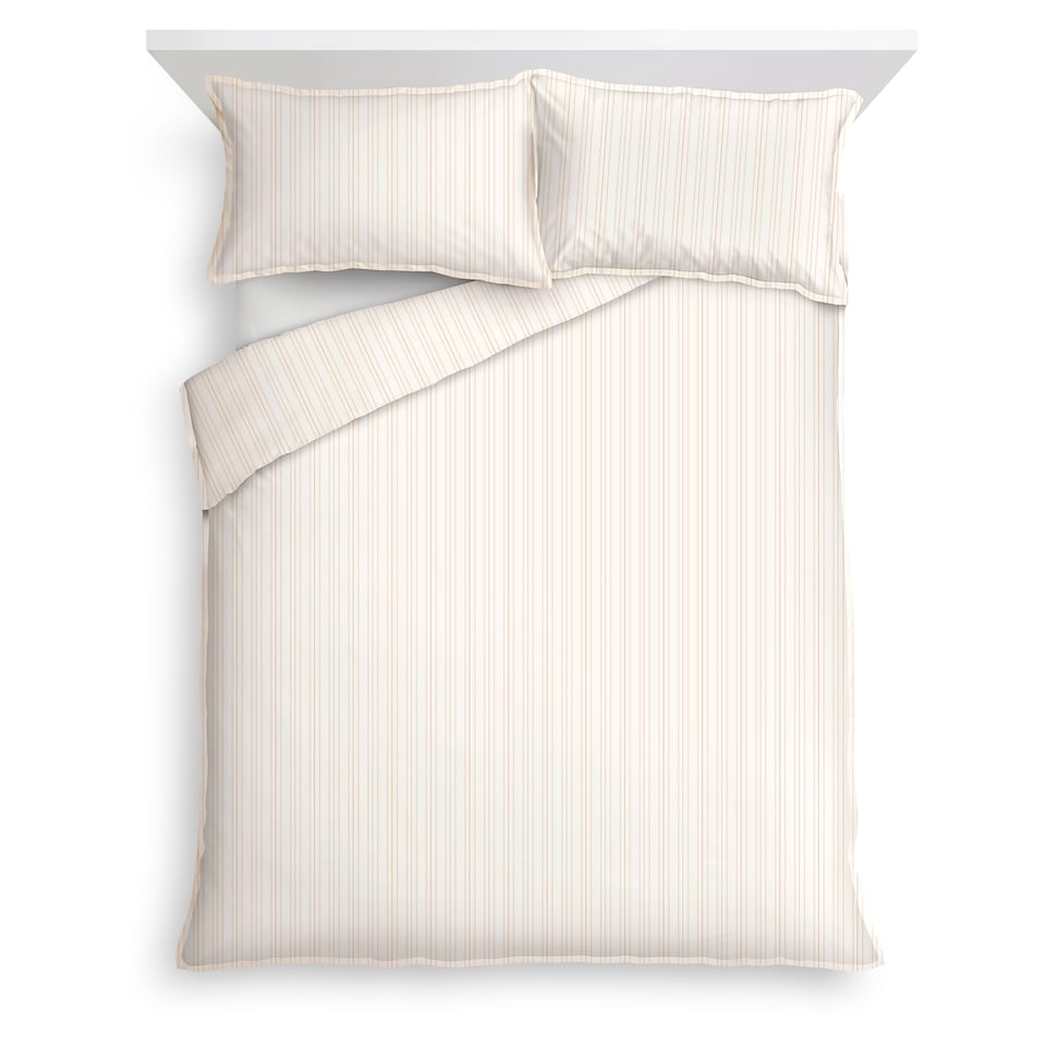 F&F Home Brushed Natural Stripe Duvet Set Super King