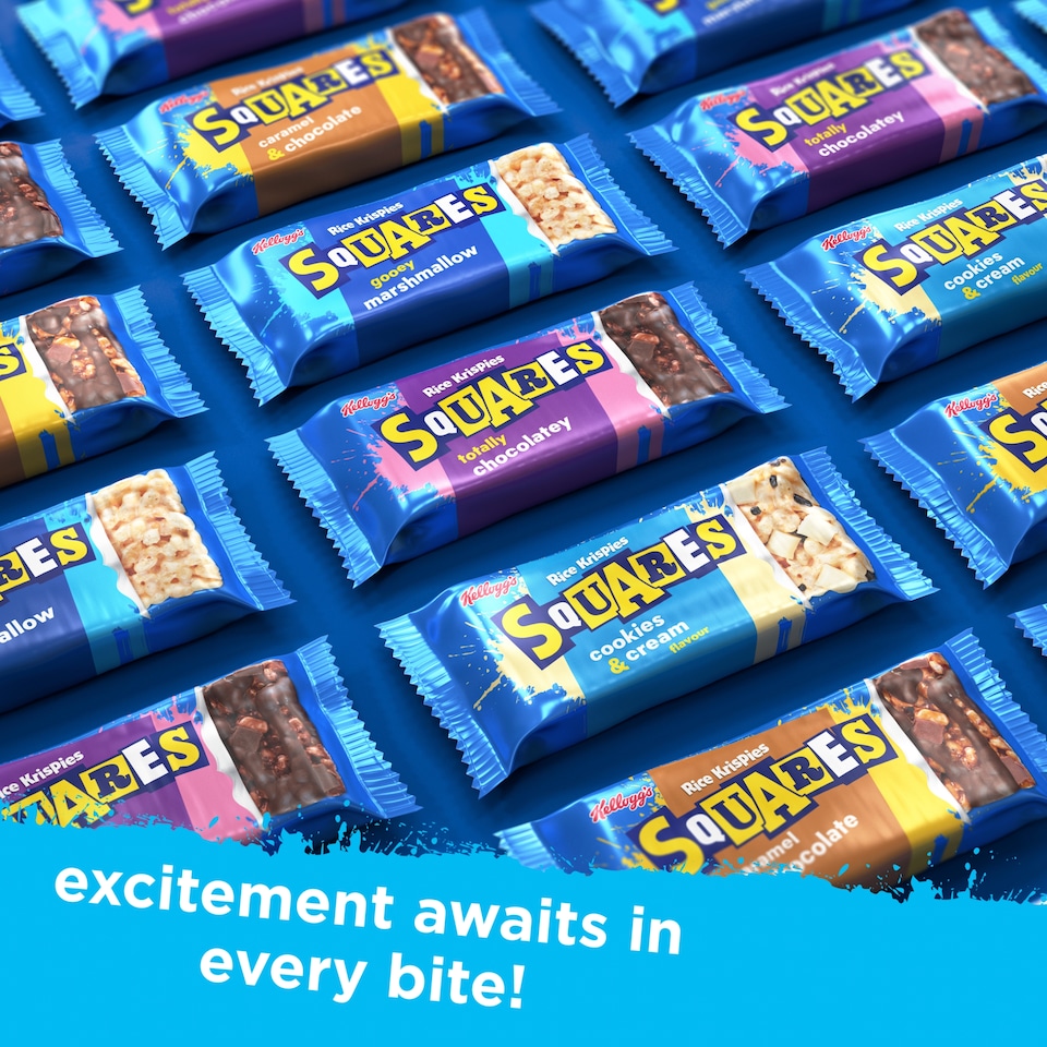 image 1 of Kellogg's Rice Krispies Squares Curious Caramel & Chocolate Bars 4x36g