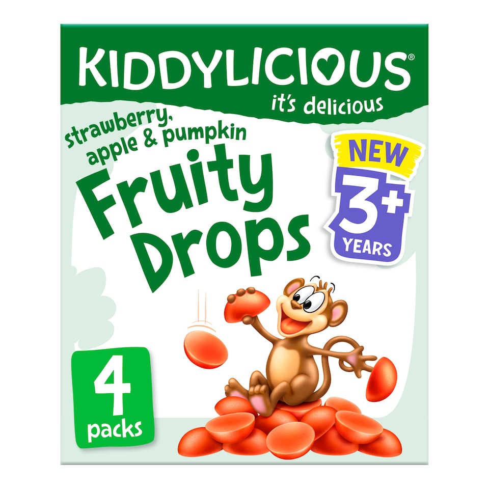 Kiddylicious Strawberry & Apple Fruity Drops 4X16g