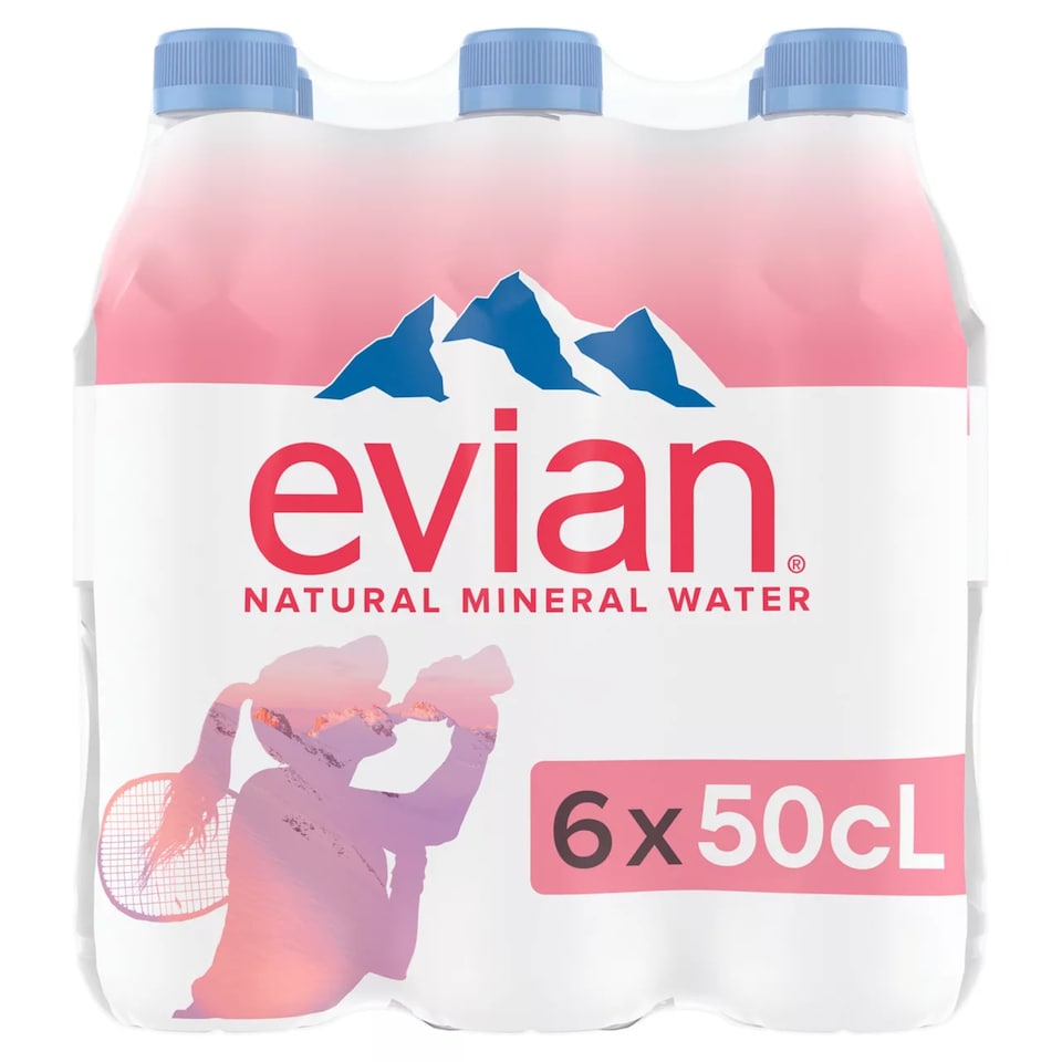 Evian Natural Bottled Mineral Still Water Multipack 6x500ml