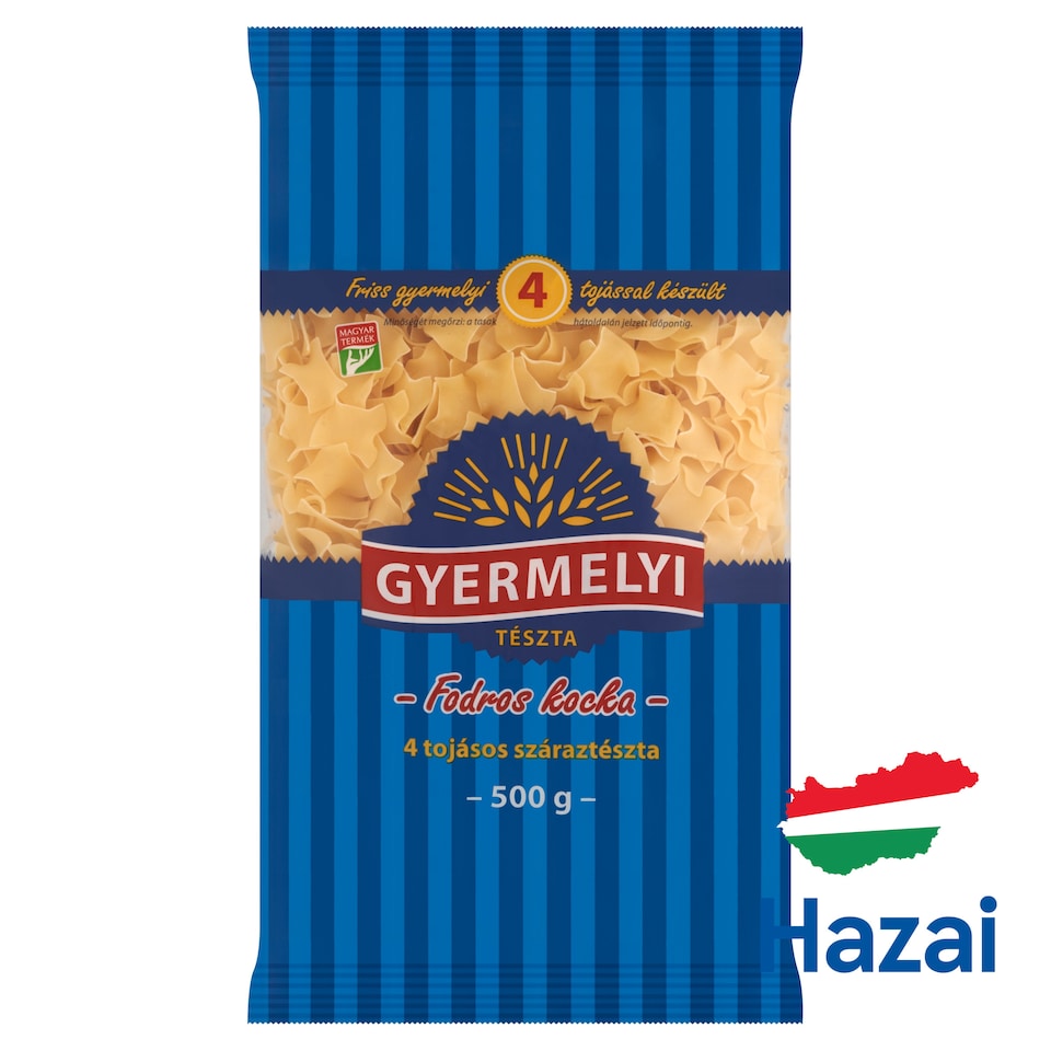 Gyermelyi Frilly Squares Dry Pasta with 4 Eggs 500 g
