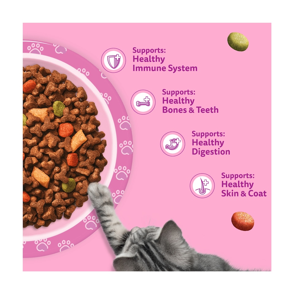 image 1 of Whiskas Kitten Dry Cat Food Biscuits Chicken 1.9Kg