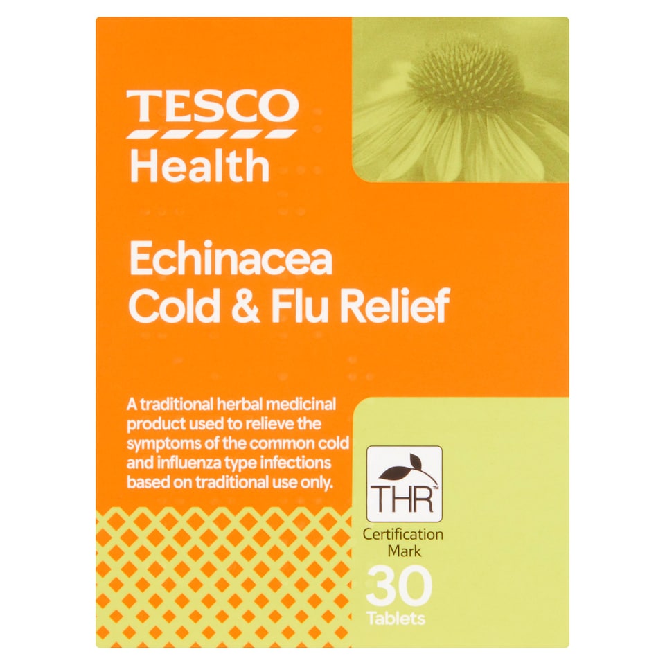 Tesco Echinacea Cold & Flu Relief 30S Tesco Groceries