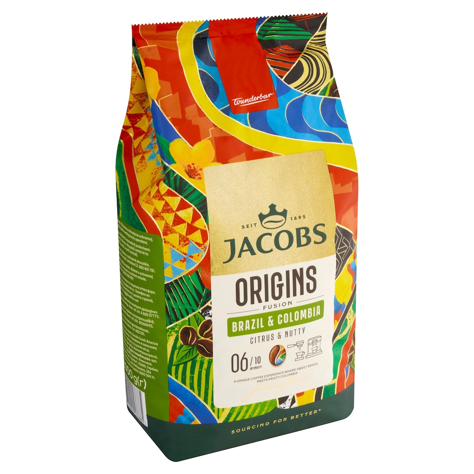 Obrázek 1 pro produkt Jacobs Origins Fusion Brazil & Colombia káva pražená zrnková 1000g