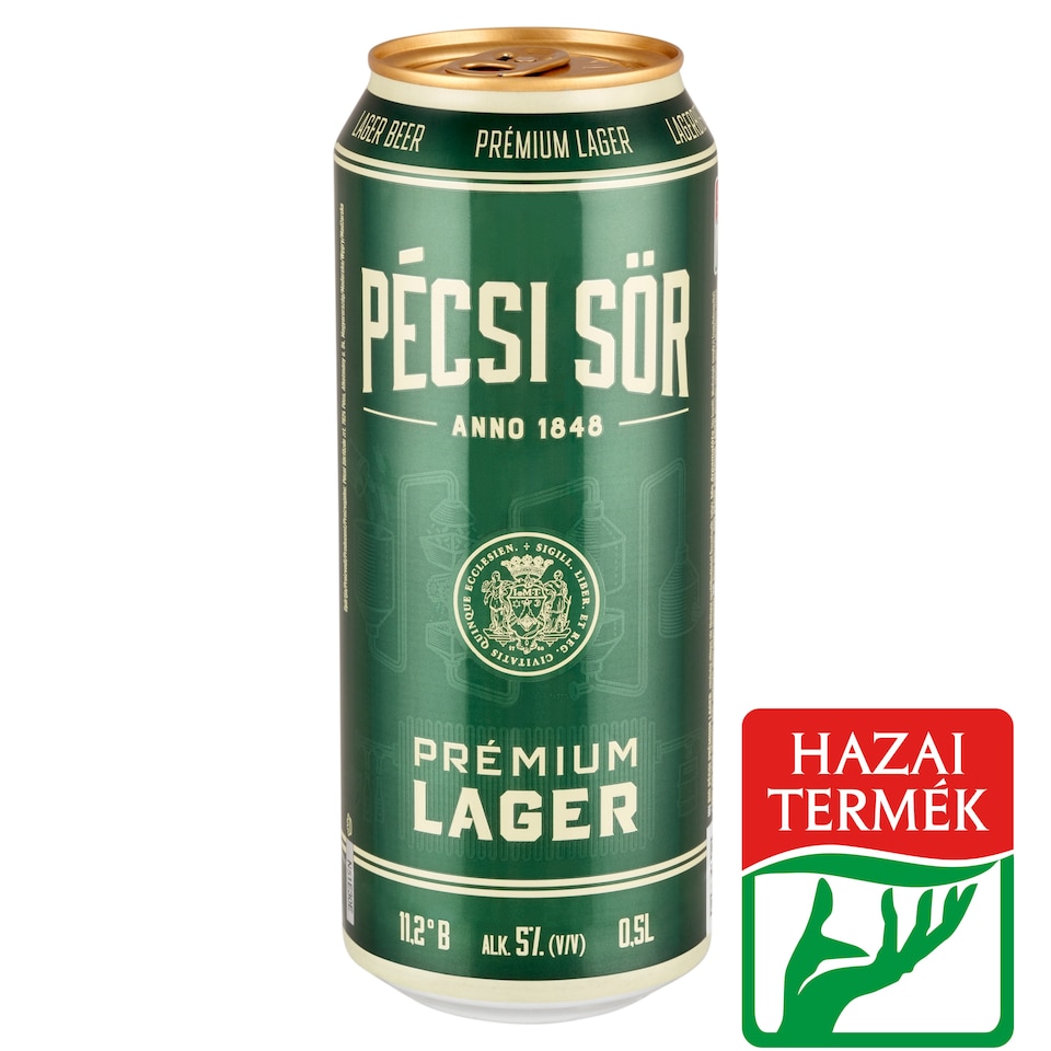 Pécsi Sör Prémium Lager bio minőségi világos sör 5% 0,5 l
