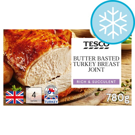 Tesco Butter Basted Frozen Turkey Breast Joint 780G Tesco Groceries