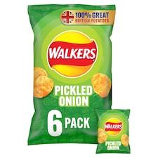 Walkers Picked Onion Crisps Multipack 6 x 25g