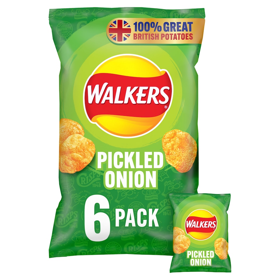 image 1 of Walkers Picked Onion Crisps Multipack 6 x 25g