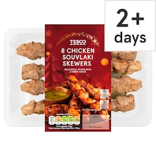Tesco 8 Souvlaki Chicken Skewers and Dip 174g