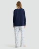 image 3 of F&F Cotton Rich Fa La La Top and Trousers Pyjamas in Navy