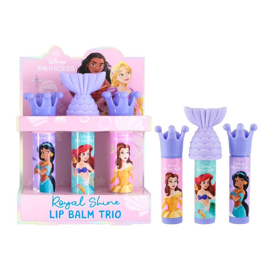 image 1 of Disney Princess Royal Shine lip balm trio 3 x 3.5g