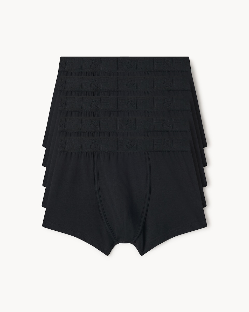 image 1 of F&F 5-Pack Cotton Rich Hipsters in Black