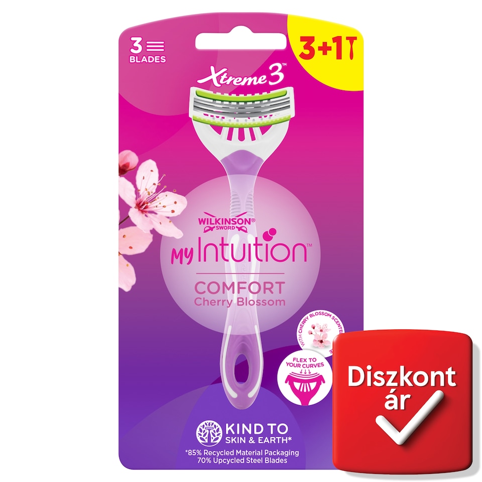 Wilkinson Sword Xtreme3 myIntuition Comfort Cherry Blossom Disposable Razor 4 pcs