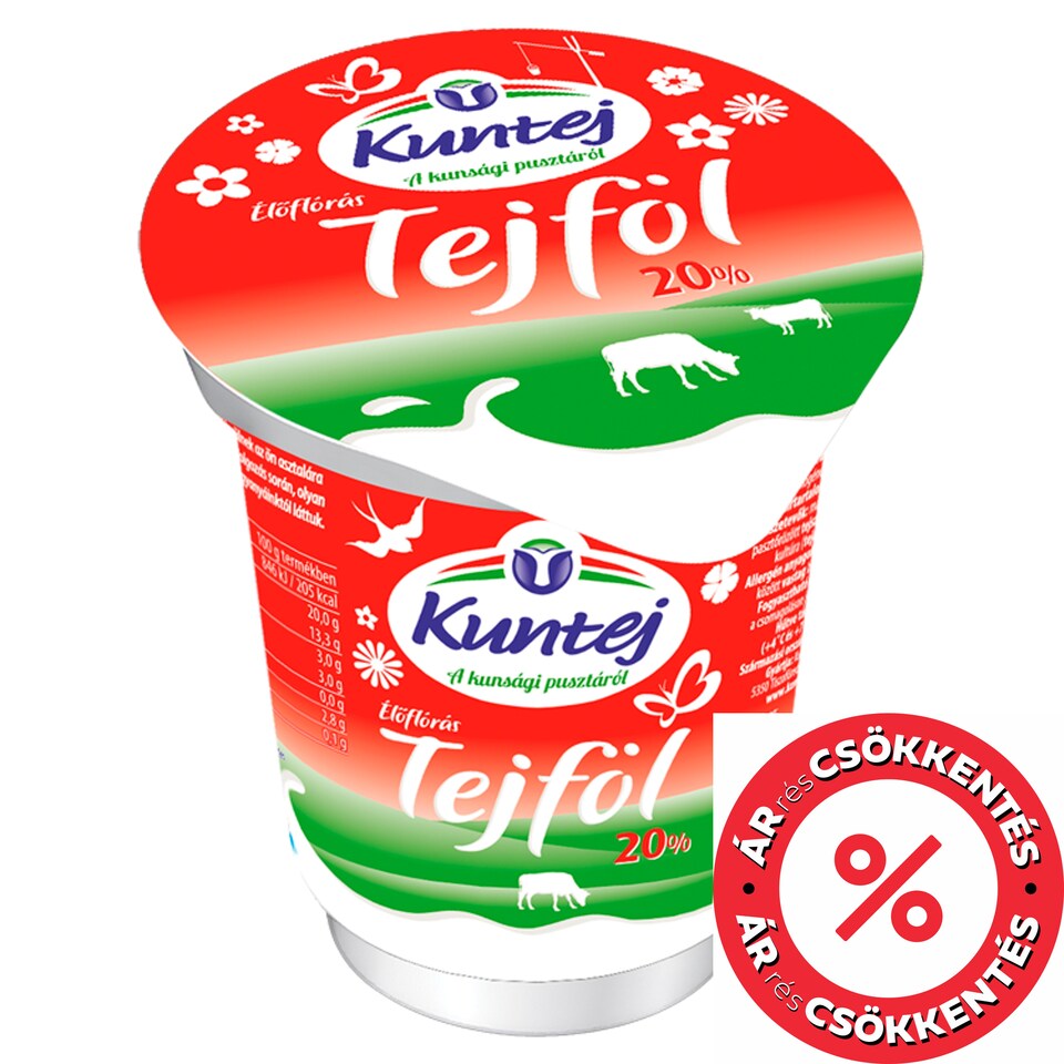 Kuntej élőflórás tejföl 20% 300 g