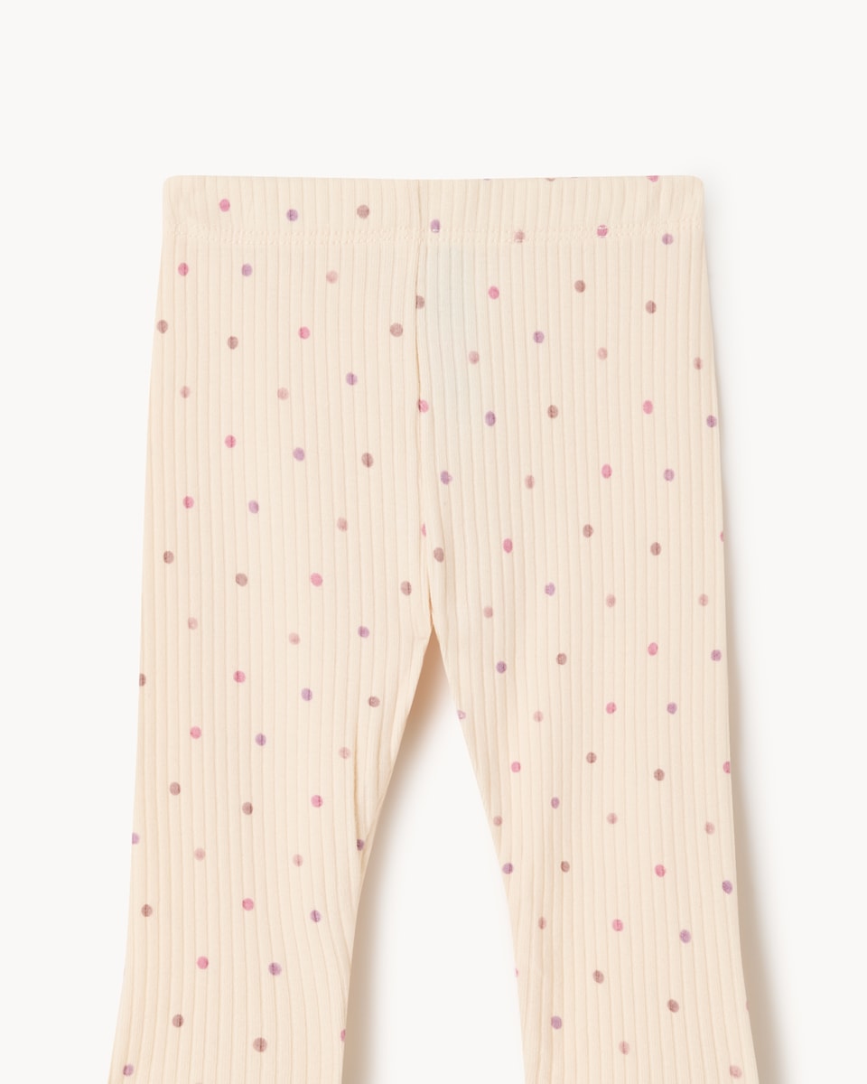 image 1 of F&F Baby 3-Pack Cotton Rich Ribbed Leggings in Pink