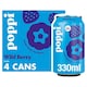 image 1 of Poppi Wild Berry Soda Wellness Drink Cans 4x330ml 
