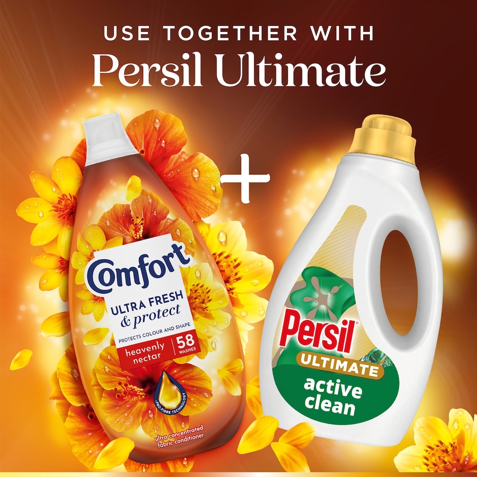 image 1 of Comfort Ultra Fresh & Protect Fabric Conditioner Heavenly Nectar 58 Washes 870ml