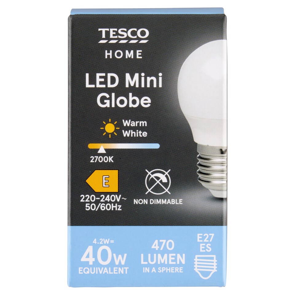 Tesco Home E27 470 lm 40 W 2700K LED mini gömb 1. kép