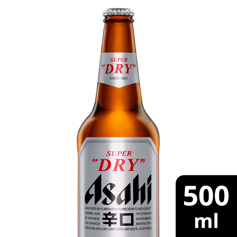 Asahi Super Dry Beer Lager Bottle 500ml