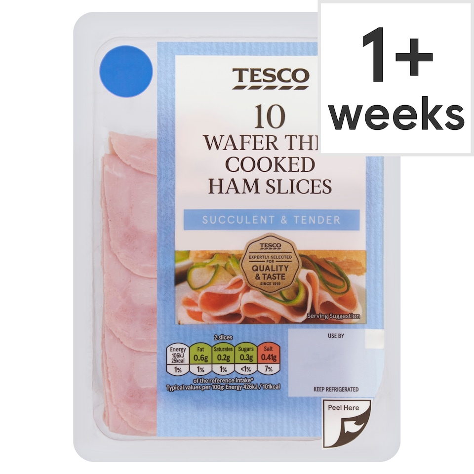 Tesco Wafer Thin Cooked Ham 125g 
