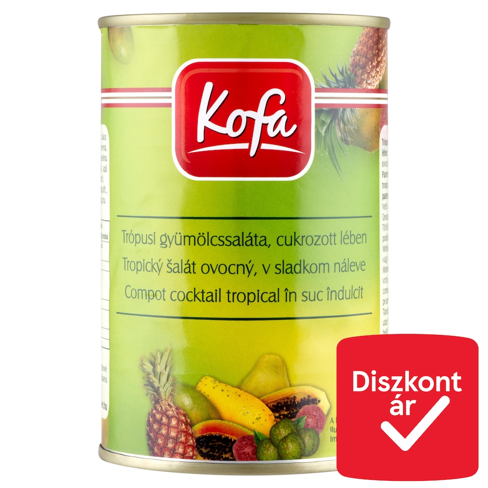 Kofa trópusi gyümölcssaláta, cukrozott lében 410 g   1. kép