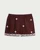 image 4 of F&F Embroidered Beaded Hem Co-ord Beach Shorts in Burgundy
